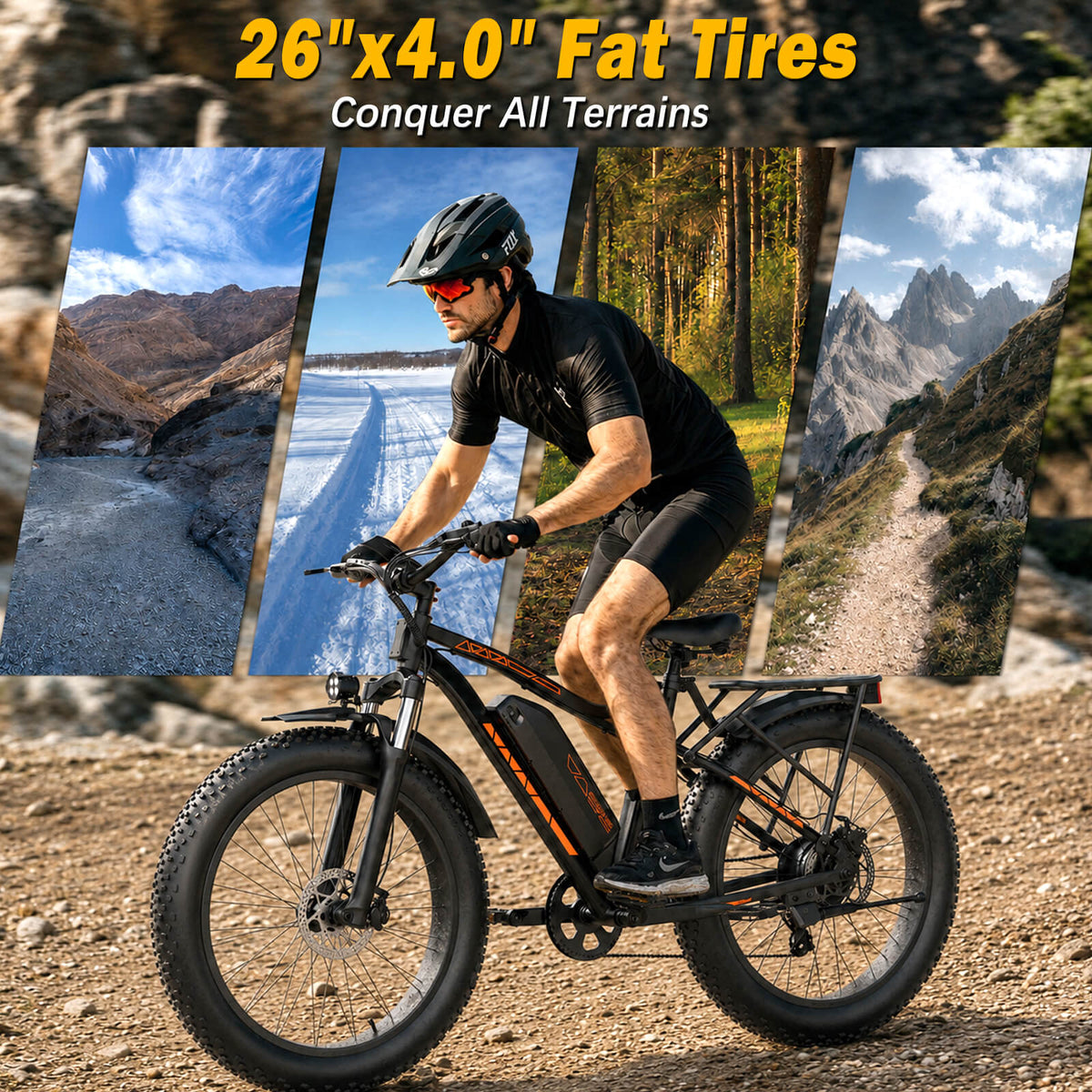 Electric Bike for Adults, 750W Motor, 48V 15Ah Battery, 26'' Fat Tire