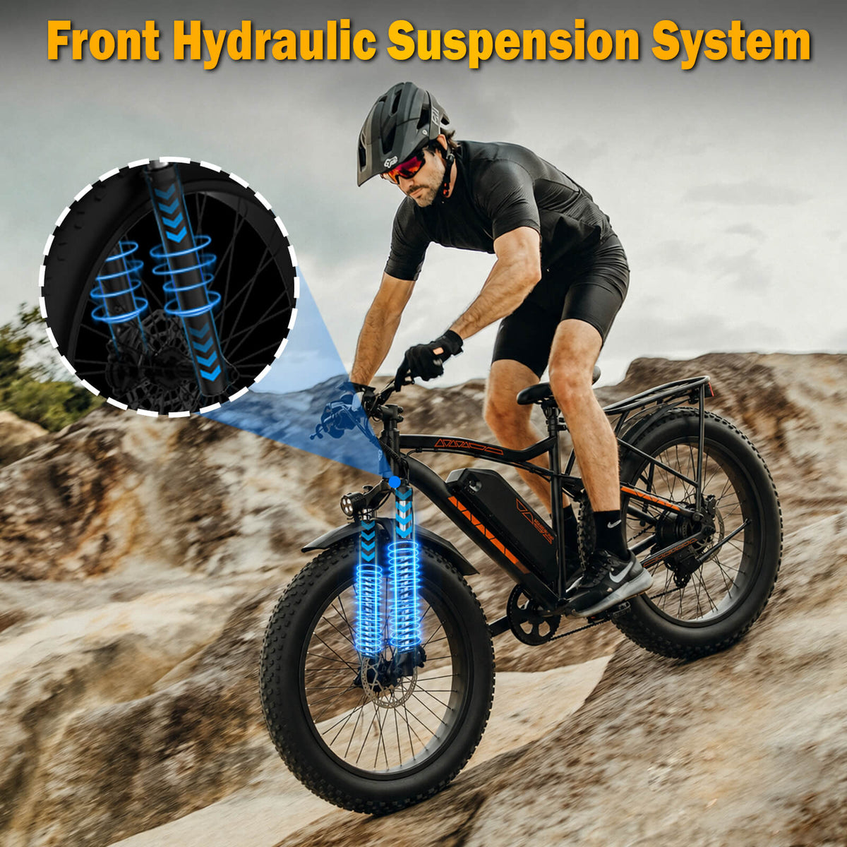 Electric Bike for Adults, 750W Motor, 48V 15Ah Battery, 26'' Fat Tire