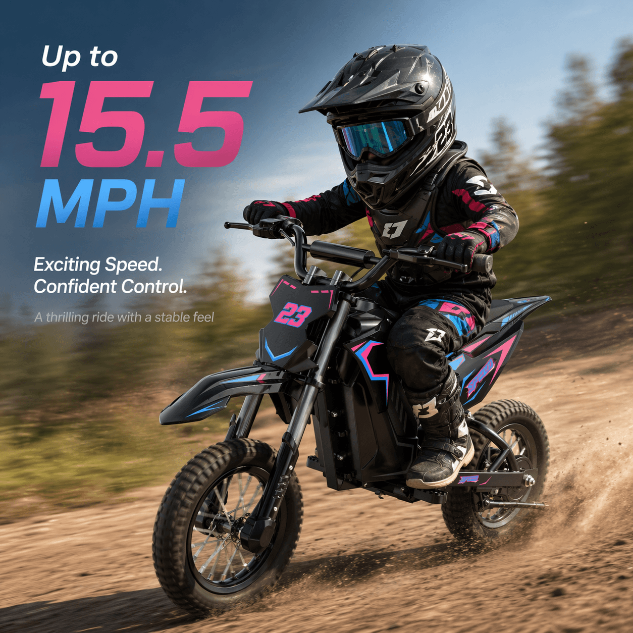 KM01 Electric Dirt Bike for Kids Ages 6-12