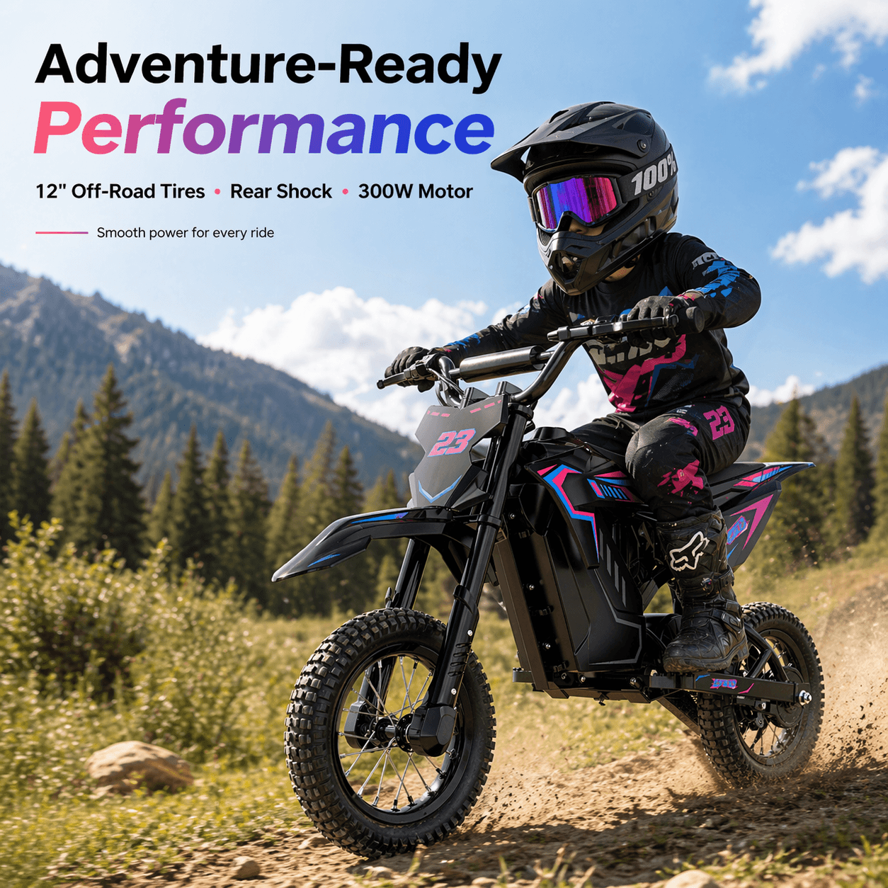 KM01 Electric Dirt Bike for Kids Ages 6-12