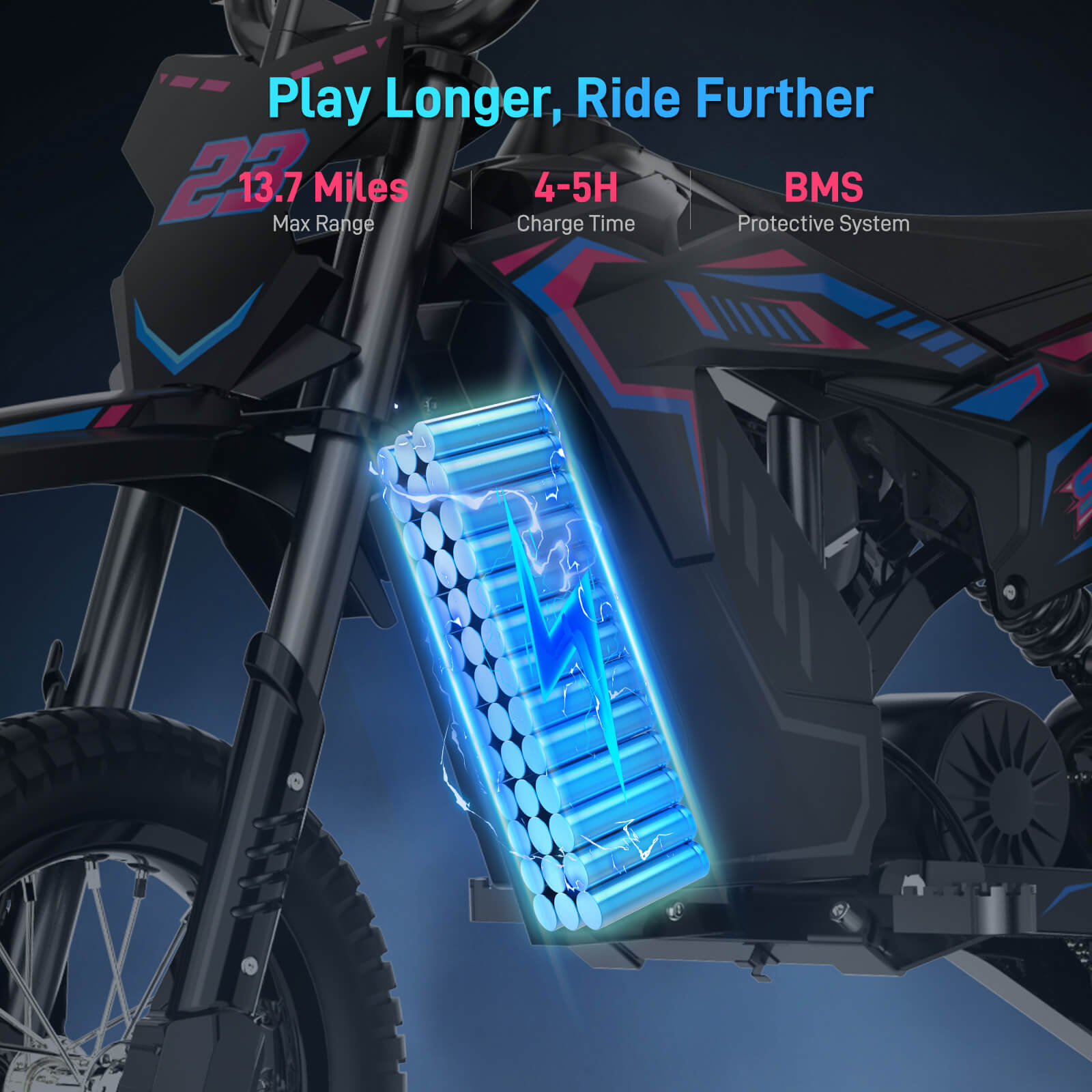 KM01 Electric Dirt Bike for Kids Ages 6-12